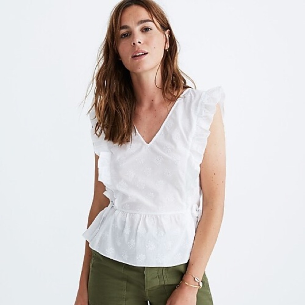 NWT Madewell White Embroidered Top, Never Worn!